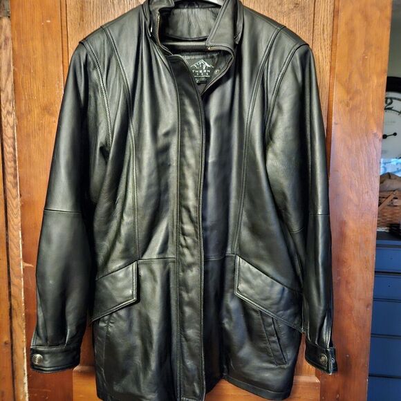 Genuine Black Leather Jacket Men’s Medium | Northern Glades Biker Jacket - Picture 1 of 12